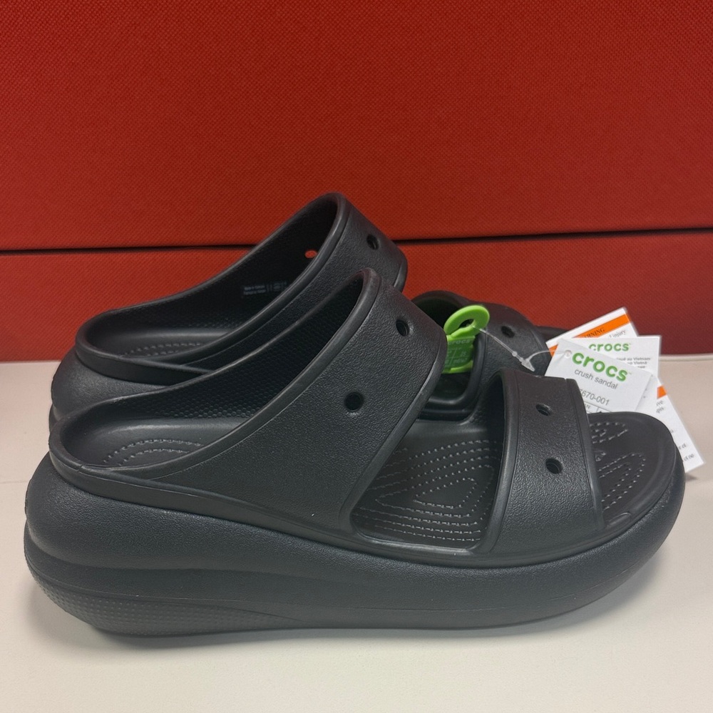 CROCS Black Platform Slide Sandals us 9